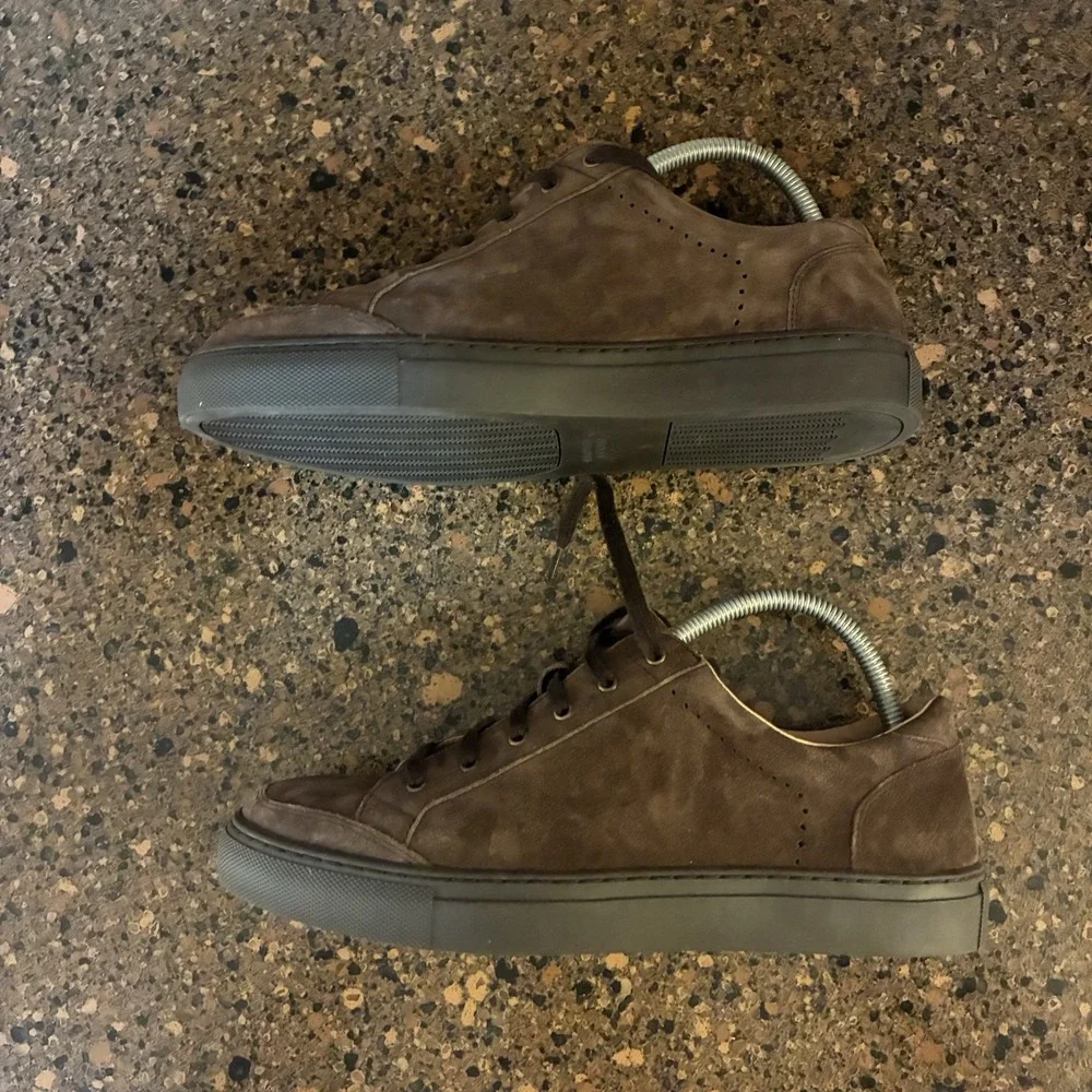 Warfield & Grand Mens US 9 Sneakers Oakwood Brown‎ Suede Leather Low Top 155601